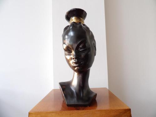 Art Deco Fifties Beeld Cortendorf, Vrouw Afrikaans 1, Antiek en Kunst, Kunst | Beelden en Houtsnijwerken, Ophalen of Verzenden
