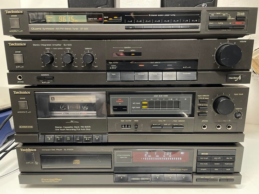 Technics Stereo Set - Tuner, Versterker, Cassettedeck, CD-sp, Ophalen, Gebruikt, Cassettedeck, Losse componenten