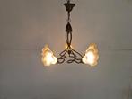 Vintage Massive bloemen kroonluchter, Huis en Inrichting, Lampen | Kroonluchters, Gebruikt, Onbekend, Ophalen of Verzenden, Glas