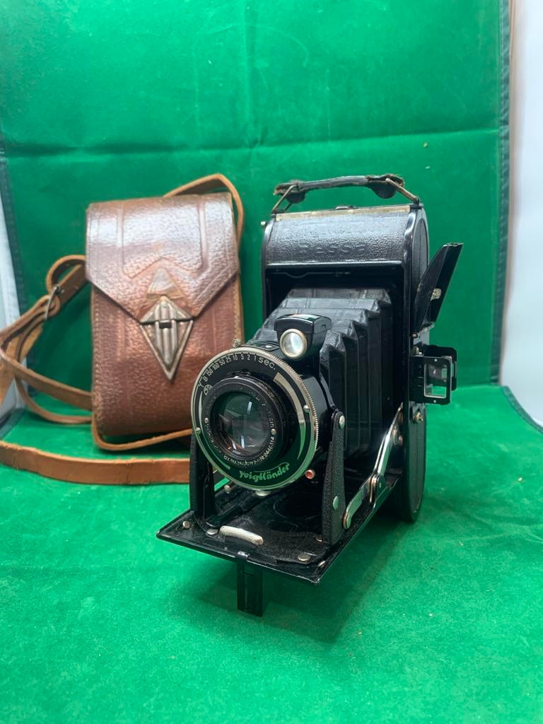 Voigtländer Bessa Balg Camera + Tas, Ophalen of Verzenden, Gebruikt, Compact, Overige Merken