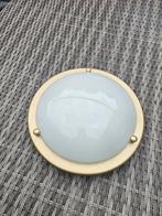Plafondlamp Goud Rand Glazen Kap, Ophalen of Verzenden, Gebruikt, Glas, Modern