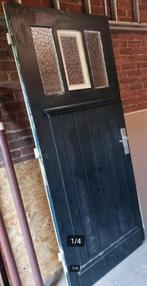 Buitendeur staldeur hout donkergroen, Doe-het-zelf en Verbouw, Deuren en Horren, Ophalen, Gebruikt, 80 tot 100 cm, Buitendeur
