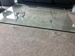 Glazen salontafel, Huis en Inrichting, Tafels | Salontafels, Ophalen, Gebruikt, 100 tot 150 cm, Modern / tijdloos