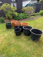 grote bloempotten, Kunststof, Gebruikt, Tuin, Rond