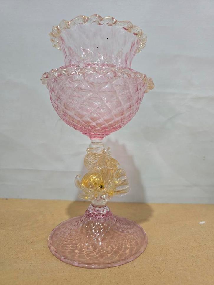 Muranoglas Compoteschaal met Vis, Antiek en Kunst, Antiek | Glas en Kristal, Ophalen of Verzenden