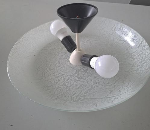 retro plafonniere schotel glazen design plafondlamp vintage, Verzamelen, Retro, Huis en Inrichting, Ophalen of Verzenden