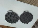 2 stuks zgan gietijzeren poffertjes plaat, Ophalen of Verzenden, Zo goed als nieuw, Rvs, Pannenset