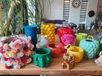 Kleurrijke Bloempotten Collectie, Gebruikt, Overige vormen, Aardewerk, Tuin