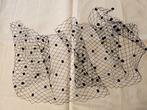 Oude Franse zwarte VOILE met nopjes voor hoeden / mesh tule, Ophalen of Verzenden