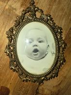 Oud zilveren lijstje met bol glas, Antiek en Kunst, Antiek | Spiegels, Ophalen of Verzenden