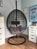 Originele hangstoel (ei-stoel / egg chair) met standaard, Huis en Inrichting, Stoelen, Ophalen, Overige materialen, Zwart, Zo goed als nieuw