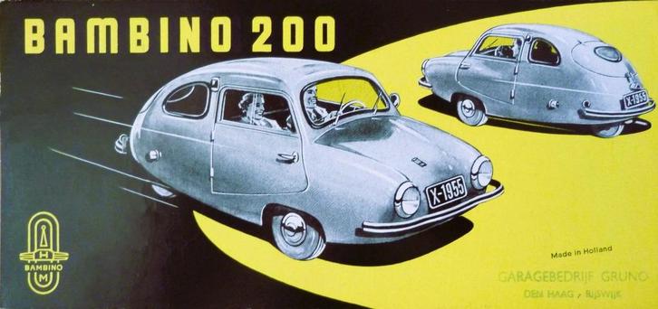 Folder BAMBINO 1955 (NL Licentie Fuldamobil), Boeken, Auto's | Folders en Tijdschriften, Zo goed als nieuw, Overige merken, Ophalen of Verzenden