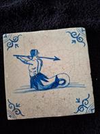 Delfts blauwe tegel nr 76 Meerman/ Zeegod, Antiek en Kunst, Ophalen of Verzenden