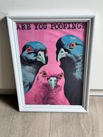 Schilderij duiven “are you pooping” 20x30cm, Verzenden, Nieuw, Schilderij, Minder dan 50 cm