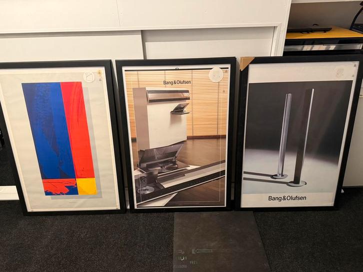 B&O Bang&Olufsen posters Beolab Beosound, Audio, Tv en Foto, Luidsprekers, Zo goed als nieuw, Front, Rear of Stereo speakers, 120 watt of meer