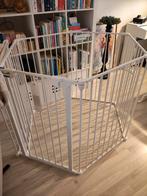 Hondenren/Veiligheidsbarrière - 8 panelen, wit, Kinderen en Baby's, Traphekjes, Overige materialen, Nieuw, Oprolhekje, Ophalen of Verzenden