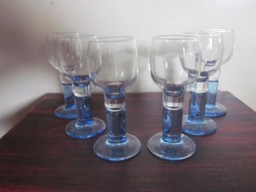 Set 6 Bormioli Rocco borrel likeur glaasjes handgemaakt, Antiek en Kunst, Antiek | Glas en Kristal, Ophalen of Verzenden