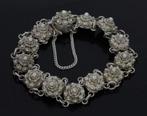 Zeeuwse knoop fraaie zilveren vintage dames armband antiek, Ophalen of Verzenden, Zilver, Armband, Met edelsteen