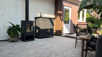 Zwarte kalkverf kast/dressoir/ladenkast met 3. Erg mooi! beschikbaar voor biedingen
