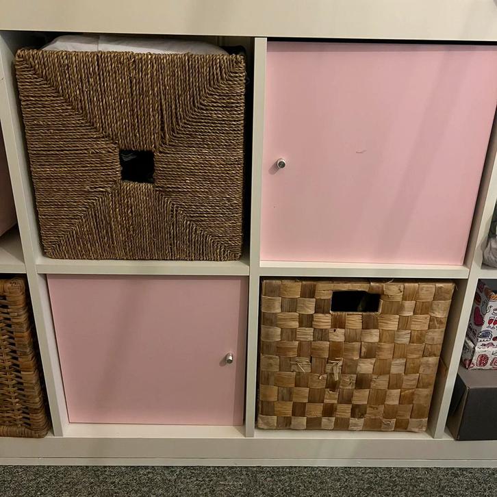 2 ROZE inzet deurtjes IKEA KALLAX EXPEDIT, Huis en Inrichting, Kasten | Boekenkasten, Zo goed als nieuw, Minder dan 50 cm, Minder dan 100 cm