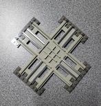 Lego trein 12 Volt grijze rails kruispunt met bielzen., Ophalen of Verzenden, Gebruikt, Complete set, Lego