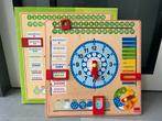 Goula Houten Klok - Leren Klokkijken & Kalender, Kinderen en Baby's, Speelgoed | Educatief en Creatief, Ophalen of Verzenden, Zo goed als nieuw