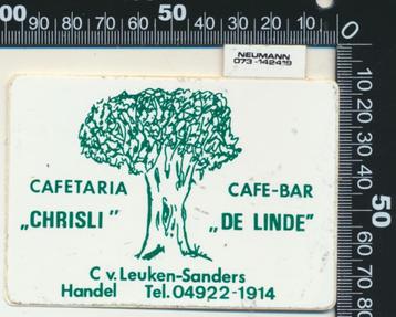 Sticker: Cafetaria Chrisli - Cafe Bar De Linde - Handel (2) beschikbaar voor biedingen