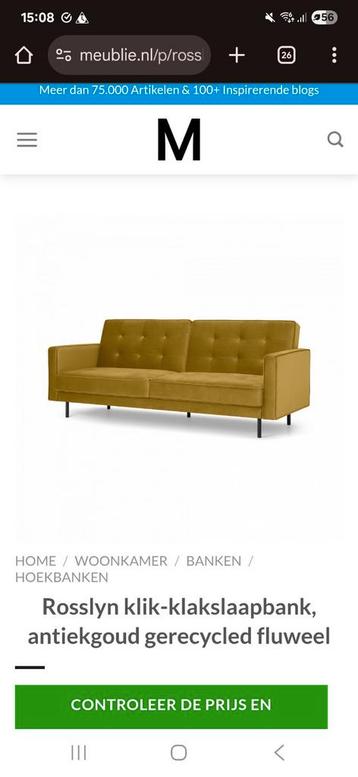 MADE Rosslyn Slaapbank MOET WEG! beschikbaar voor biedingen