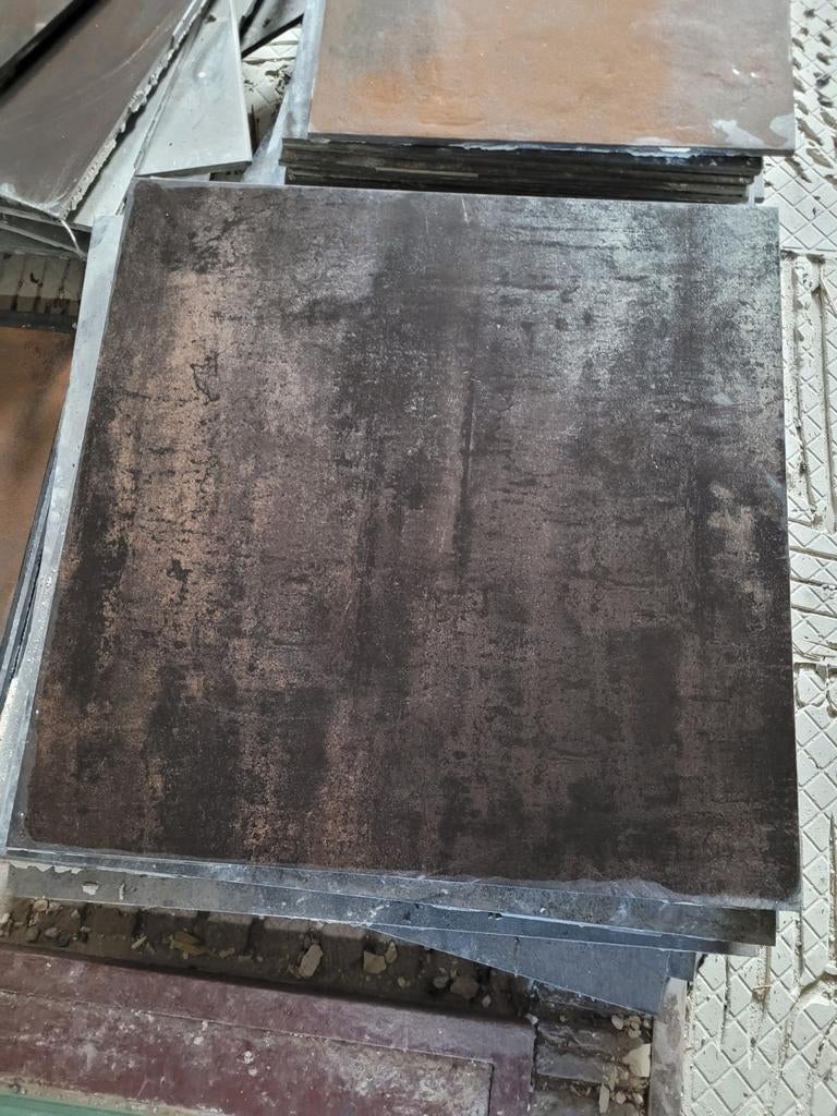 60x60 tweedehands bruin bronze tegels, Doe-het-zelf en Verbouw, Tegels, Ophalen