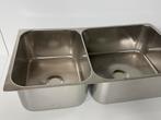 Nieuwe Dubbele Rechthoekige wasbak RVS 600 x 320 mm, Ophalen of Verzenden, Nieuw, Overige typen