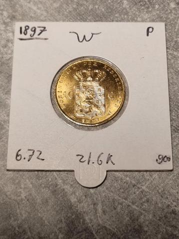 Gouden Tientje 1897 - Wilhelmina beschikbaar voor biedingen