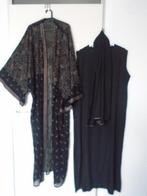 Prachtig Lange Dubai Jurk Kimono Abaya met Strass L/XL Nieuw, Verzenden, Zwart, Maat 46/48 (XL) of groter, Nieuw