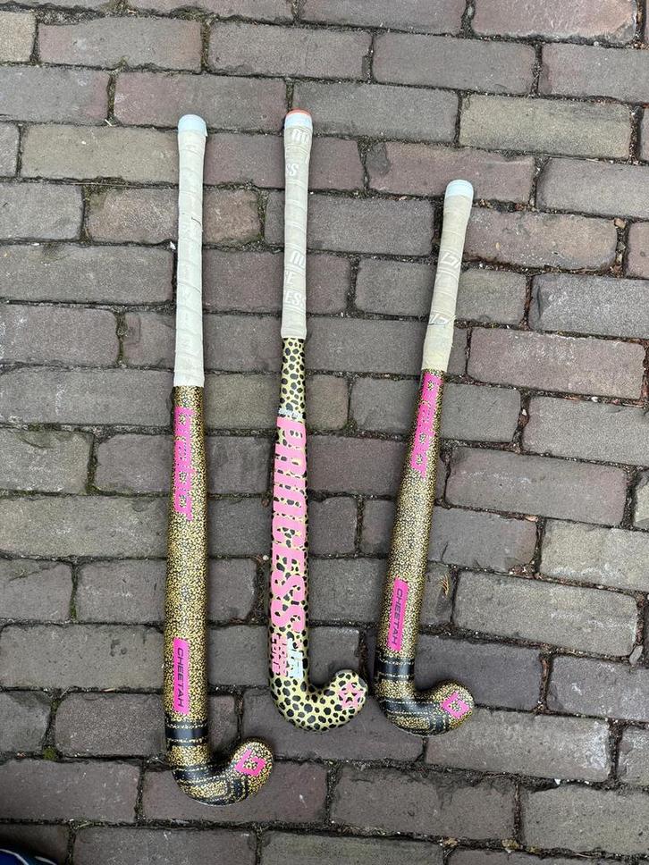 3 Kinder Brabo Hockeysticks - Cheetah Design, Sport en Fitness, Hockey, Gebruikt, Stick, Ophalen