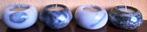 4 marmeren waxine kaarsenhouders, Overige materialen, Gebruikt, Wit, Ophalen of Verzenden