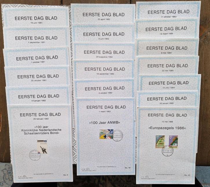 Nederland Eerste Dag Blad 19 stuks Uitgever Huisman Philatel, Postzegels en Munten, Brieven en Enveloppen | Nederland, Overige typen