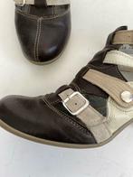 F636 Pataugas: maat 40: leren pumps bruin schoenen sandalen, Bruin, Zo goed als nieuw, Pataugas, Sandalen of Muiltjes