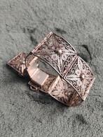 Prachtige antieke paneelarmband - Art Nouveau - 835 zilver, Verzenden, Zilver, Armband