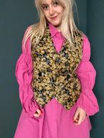 Vintage gilet / waistcoat - print - bloemenprint - M/38, Kleding | Dames, Overige Dameskleding, Gedragen, Vintage, Ophalen of Verzenden