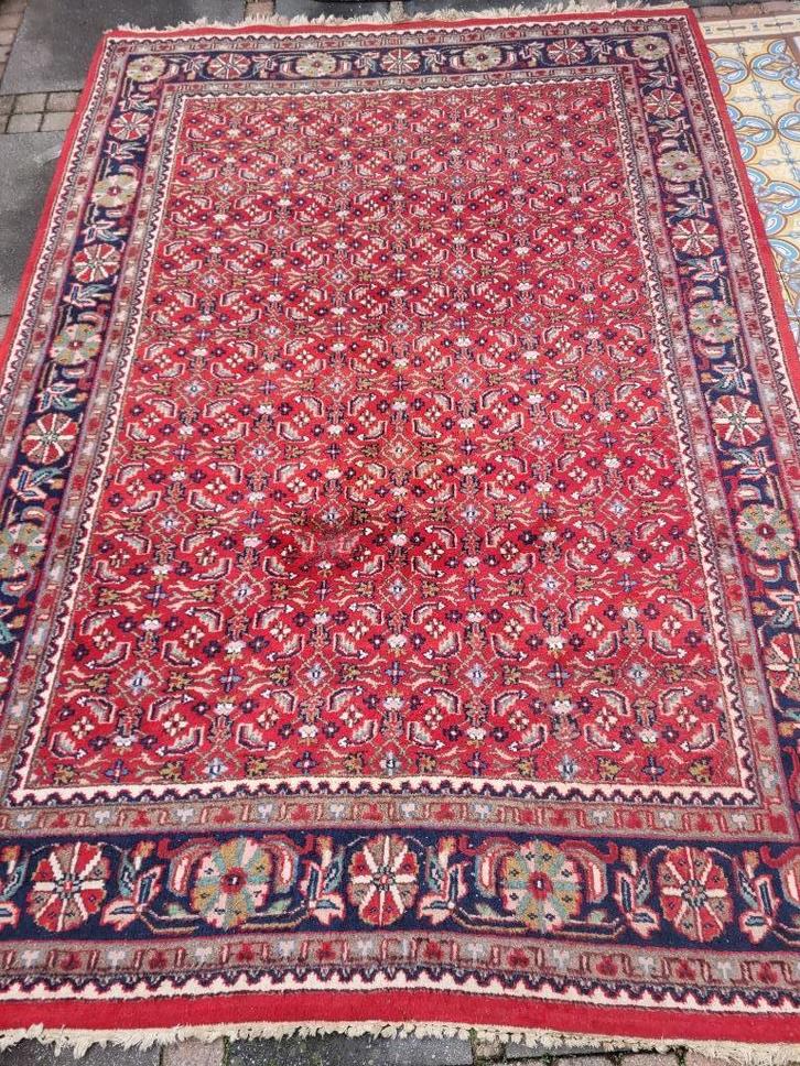 Vintage wollen vloerkleed, Huis en Inrichting, Stoffering | Tapijten en Kleden, Gebruikt, 200 cm of meer, 200 cm of meer, Rechthoekig