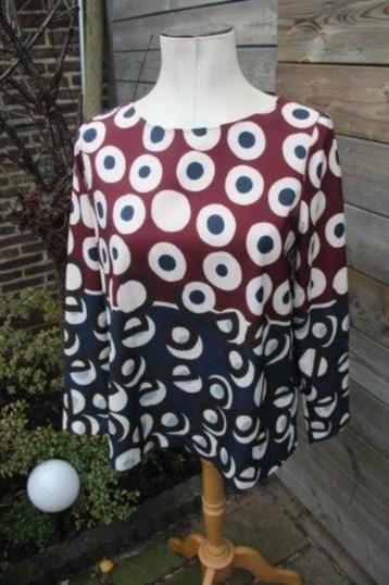 Tuniek wijnrood/ donkerblauw Caroline Biss mt 40 Vaste prijs beschikbaar voor biedingen