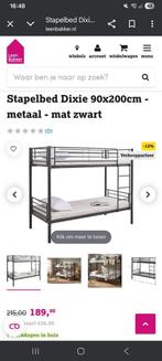 Grijs stapelbed - gebruikt, zonder matrassen, Ophalen, Gebruikt, 90 cm, 160 tot 180 cm