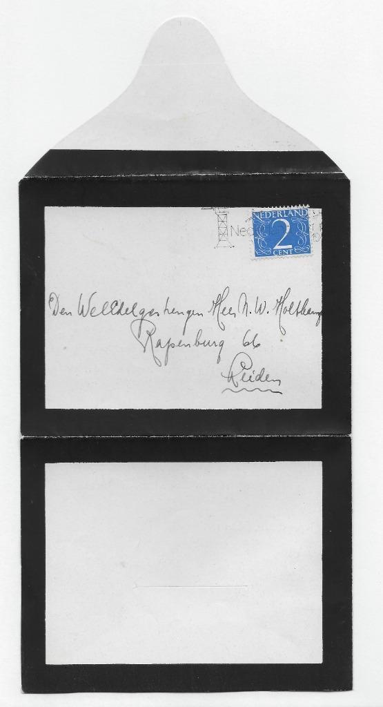 Rouwbrief in de vorm als Postblad verzonden., Postzegels en Munten, Brieven en Enveloppen | Nederland, Briefkaart, Ophalen of Verzenden