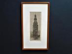 Originele Anton Pieck Montelbaanstoren Amsterdam gesigneerd, Antiek en Kunst, Ophalen of Verzenden