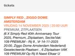 kaarten Simply Red 14 nov Ziggo Dome, zitplaatsen premium, Twee personen, November