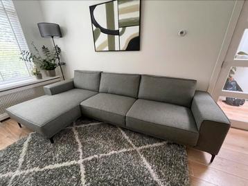 Bank Calira met longchair 3.09 m grijs/groen beschikbaar voor biedingen