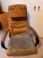 Prominent Elektrische relaxstoel lichtbruin nubuck leder, Huis en Inrichting, Ophalen, Gebruikt, Leer, 75 tot 100 cm