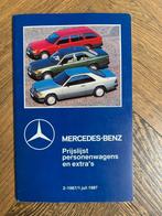 Prijslijst Mercedes-Benz personenwagens juli 1987 nieuw!, Boeken, Auto's | Folders en Tijdschriften, Nieuw, Mercedes-Benz, Mercedes