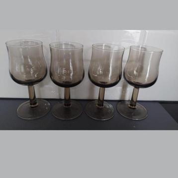 Vintage LUMINARC Arcoroc rookglas 4 port wijn glazen beschikbaar voor biedingen