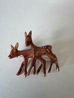 Vintage Herten Broche, Bruin, Minder dan 4 cm, Ophalen of Verzenden, Koper