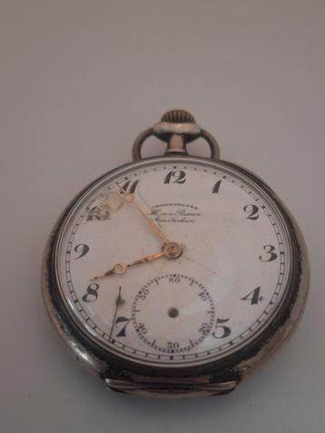 Zilveren Zakhorloge van Rheenen Amsterdam beschikbaar voor biedingen